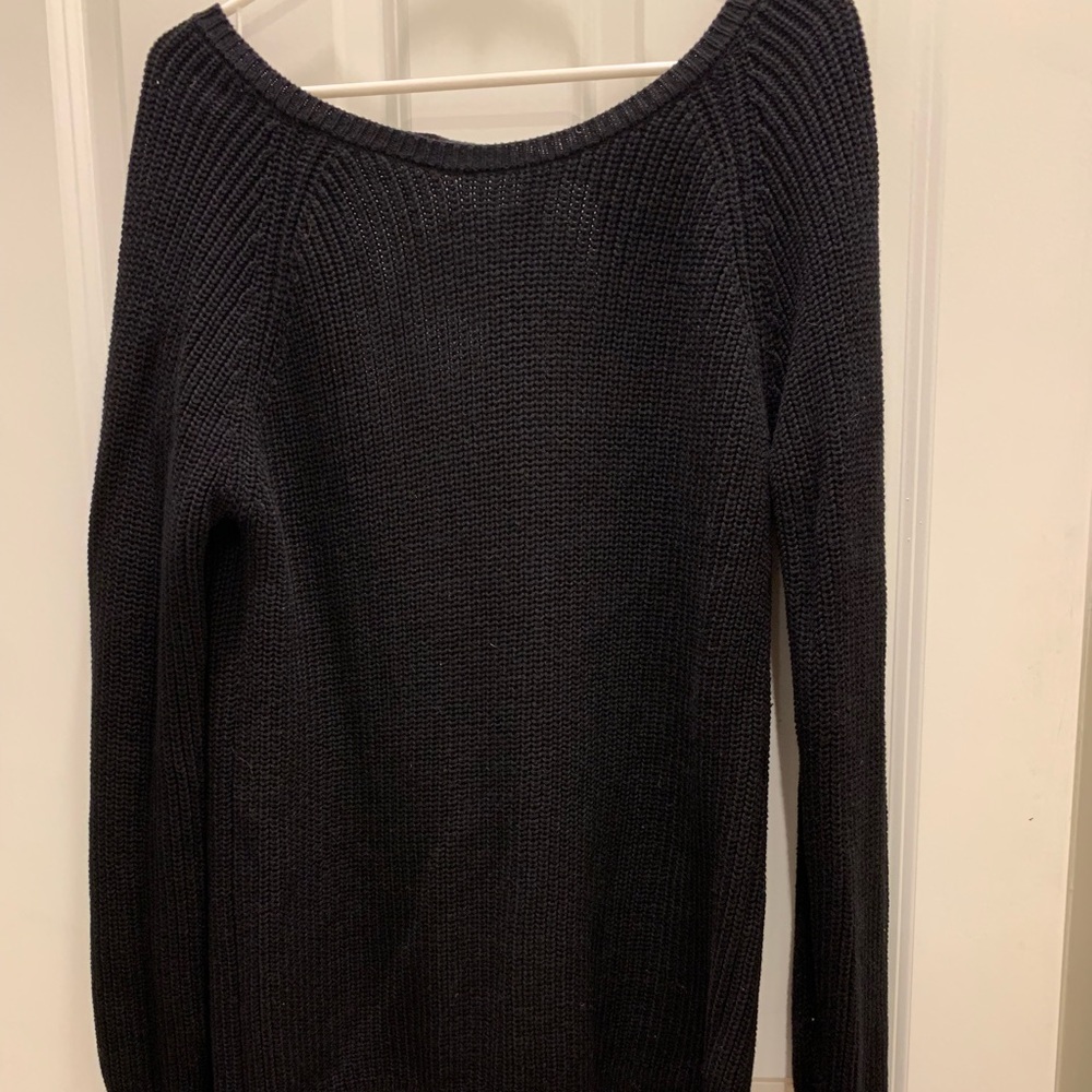 Size small black open back sweater